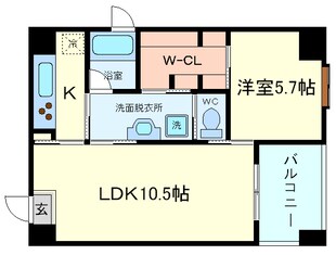 ルクレ堺筋本町レジデンス（旧：KWレジデンス堺筋本町）の物件間取画像